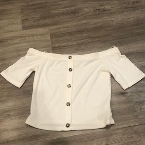 Shoulders-off crop top